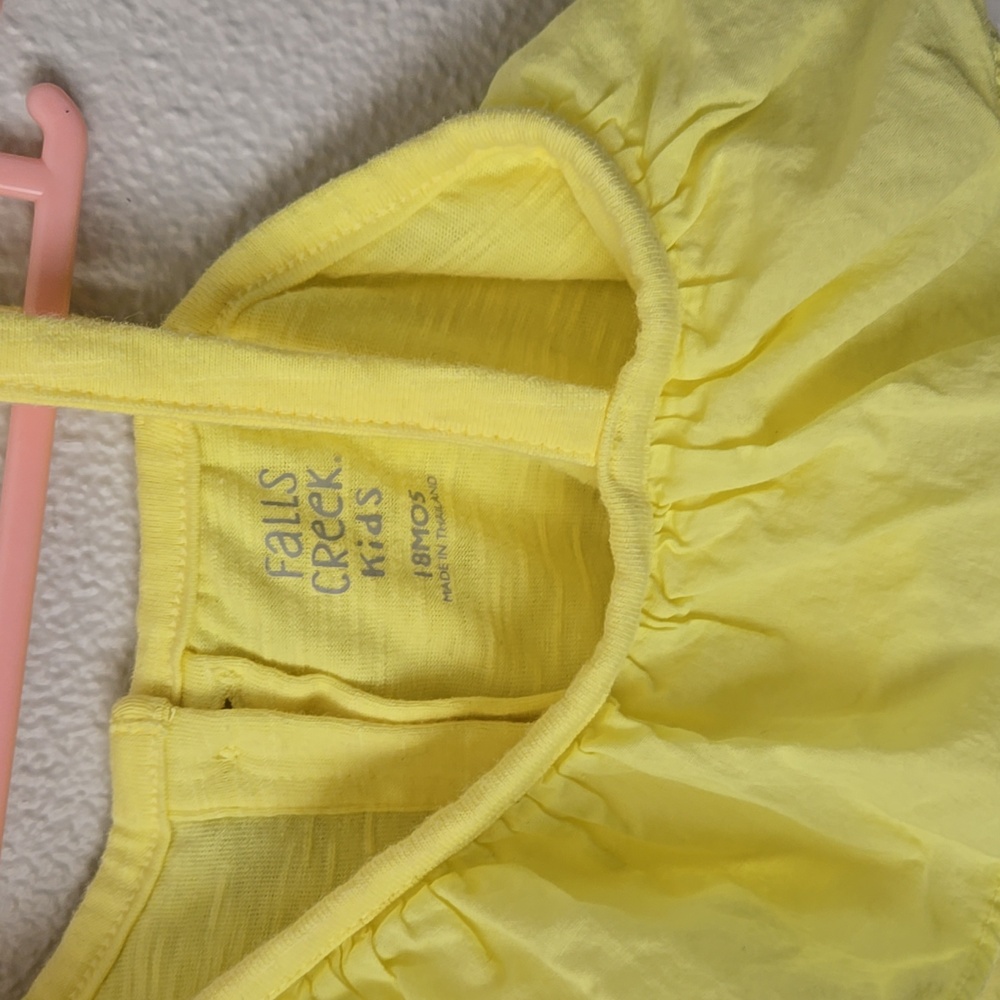 Yellow Ruffled Kids Top , - Picture 5 of 5